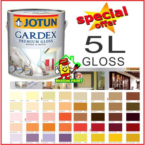 5l 5 Liter Jotun Paint Gardex Premium Gloss Wood And Metal Cat Miyak Kayu Dan Besi Paint99