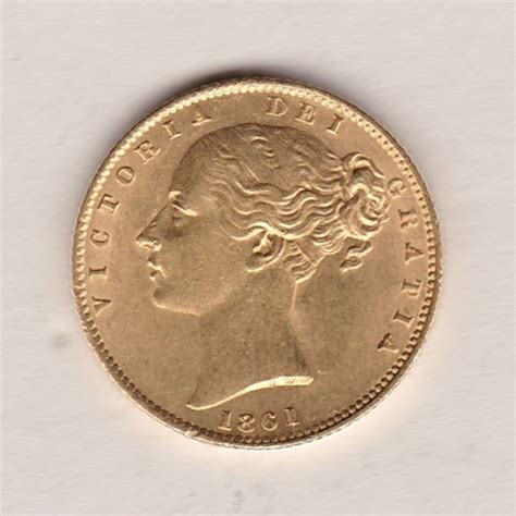 1861 Gold Sovereign Coin - Shield Back | Dorset Coin Company