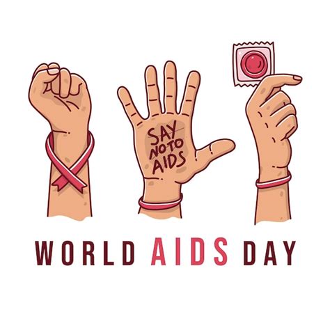 Premium Vector World Aids Day Hand Vector Illustration