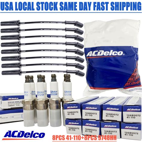 Genuine 8x 41 110 Spark Plug 9748uu Wire Set Fit Chevrolet Gmc 48l 53l 60l V8 Ebay