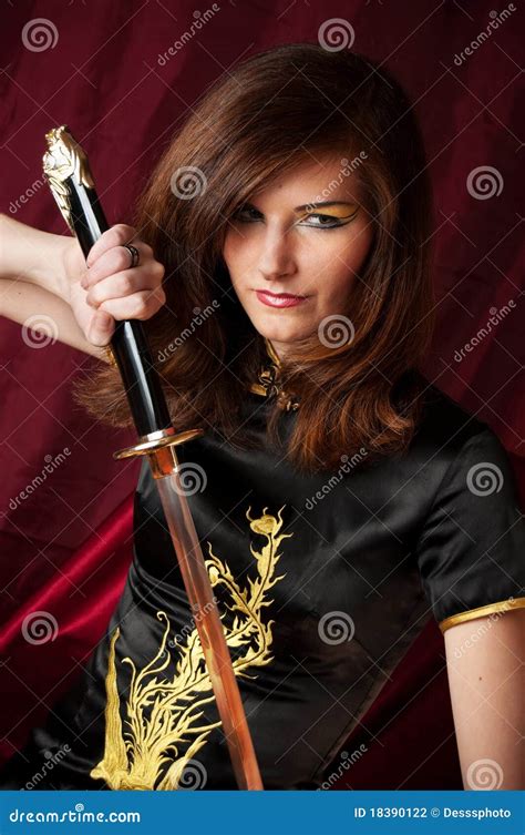 Woman With Katana Stock Photo Image Of Warrior Clothing 18390122