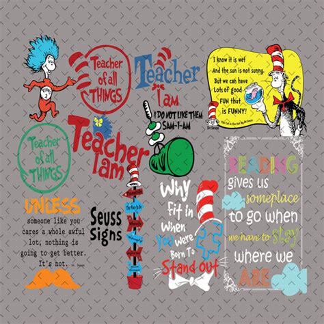 Dr Seuss Quotes Svg Bundle, Dr Seuss Svg, Green Eggs And Ham - Inspire ...