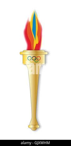 Illustration Of An Olympic Torch With Burning Flame In Flat Style