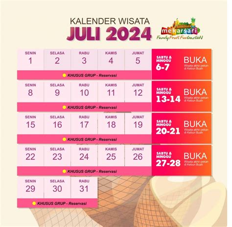 Jadwal Wisata Juli 2024 Mekarsari Taman Buah