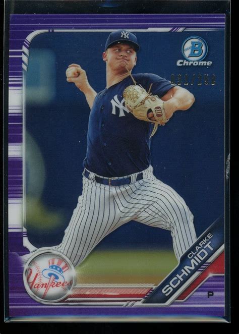 Clarke Schmidt 2019 Bowman Draft Chrome Purple Refractor 190 250 EBay