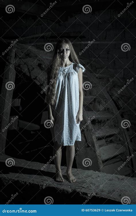 Horror Girl In White Dress Royalty-Free Stock Image | CartoonDealer.com ...