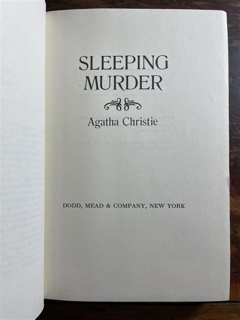 Sleeping Murder By Agatha Christie Fine 1976 First American John And Tabitha S Kerriosity