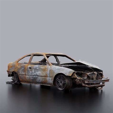 Burnt Car 3D model | CGTrader