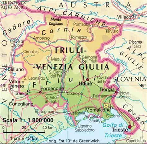 Italymap Italia Regioni Mappa Regione Friuli Venezia Giulia