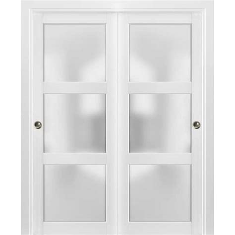 Sartodoors 2552 48 In X 96 In 3 Panel White Finished Wood Sliding