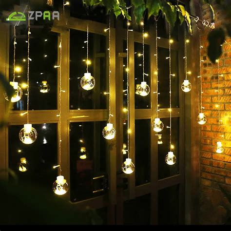 ZPAA 3M 138LED Ball Globe String Lights Curtain String Fairy Light ...