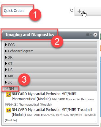 Order Nuclear Medicine MPI -MIBI from Quick Orders (Inpatient Providers)