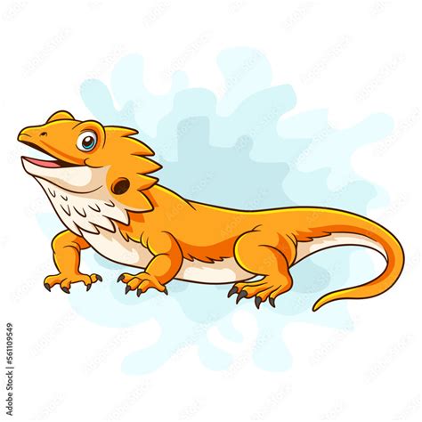 Cartoon bearded dragon on white background Stock Vector | Adobe Stock