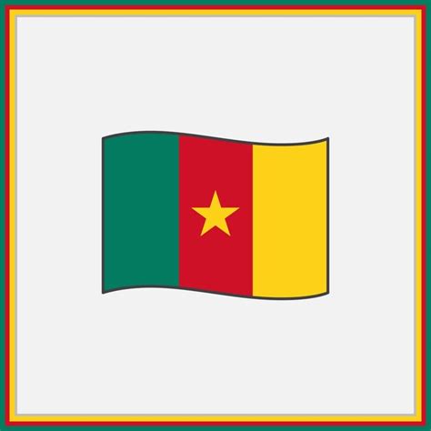 Premium Vector | Cameroon flag cartoon vector illustration flag of cameroon flat icon outline ...