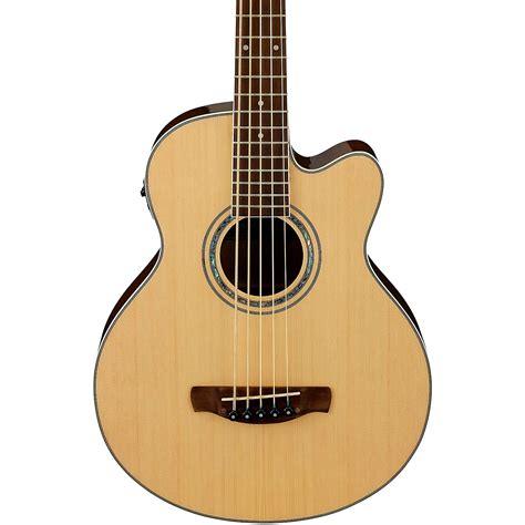 Ibanez Aeb105e Acoustic Electric 5 String Bass Gloss Natural Woodwind And Brasswind