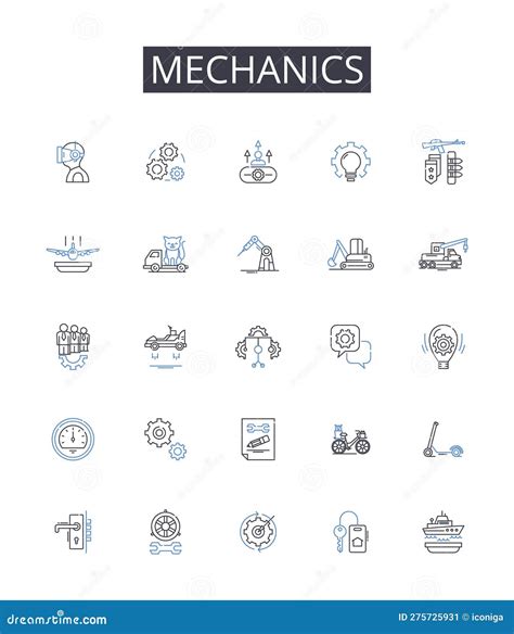 Kinetics Line Icons Collection Movement Speed Dynamics Reaction