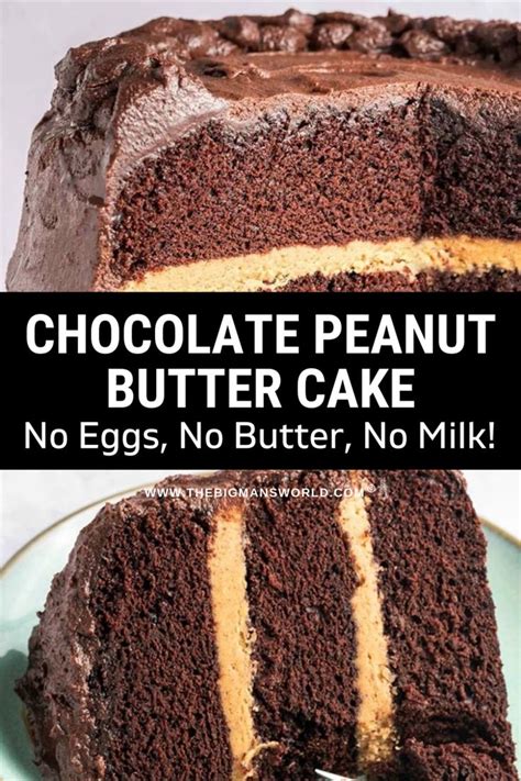 Easy Chocolate Peanut Butter Cake No Eggs Or Dairy Needed Recipe Chocolate Peanut Butter