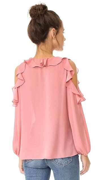 Alice Olivia Gia Ruffle Cold Shoulder Blouse SHOPBOP