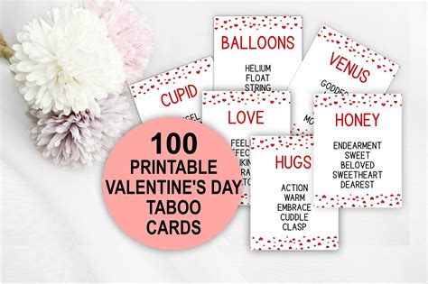 Valentines Day Taboo Cards Printable Valentines Day Taboo Card