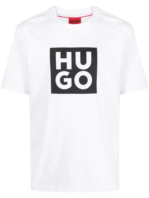 Hugo Logo Print Cotton T Shirt Farfetch