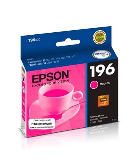 Cartucho De Tinta Epson 196 Magenta Perured Suministros