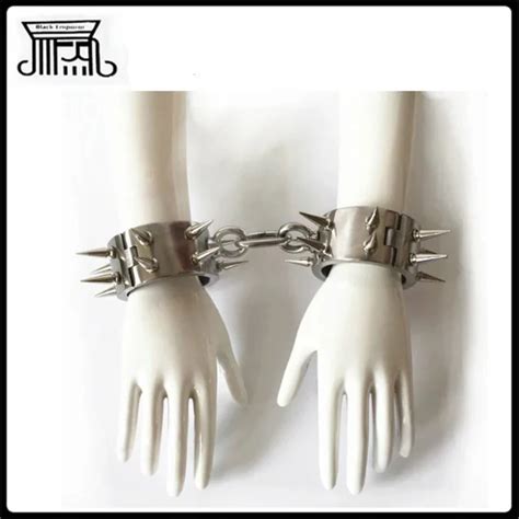 Stainless Steel Handcuffs Restraints Metal Fetish Slave Bdsm Sex