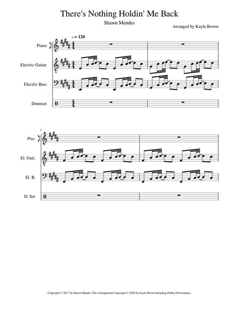 There's Nothing Holding Me Back Sheet music for Piano, Guitar, Bass ...