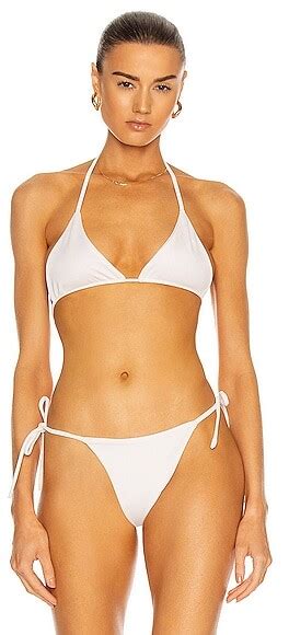 AEXAE Tyra Tie Neck Bikini Top In White ShopStyle Two Piece Swimsuits