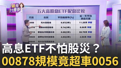 台股大跌大漲資金湧入高息etf抗震避險兼抄底 高息etf越跌越買規模王換人00878超車0056│陳斐娟 主持