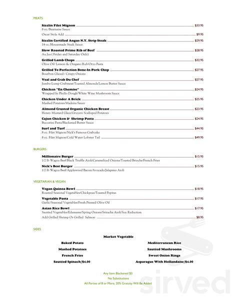 Nick's Airport Inn menus in Hagerstown, Maryland, United States