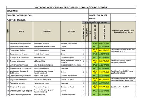 Matriz Identificacion De Peligros Evaluacion De Riesgos Hot Sex Picture