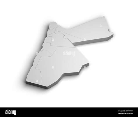 3d Jordan Map Illustration White Background Isolate Stock Photo Alamy