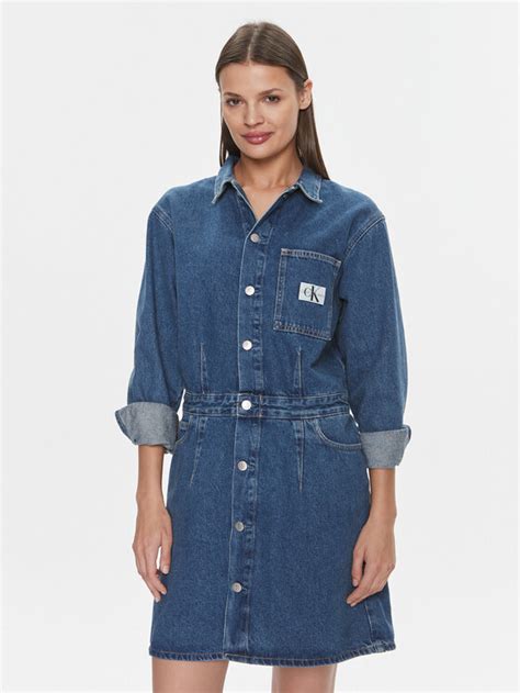 Calvin Klein Jeans Sukienka Jeansowa Darted Denim Shirt Dress