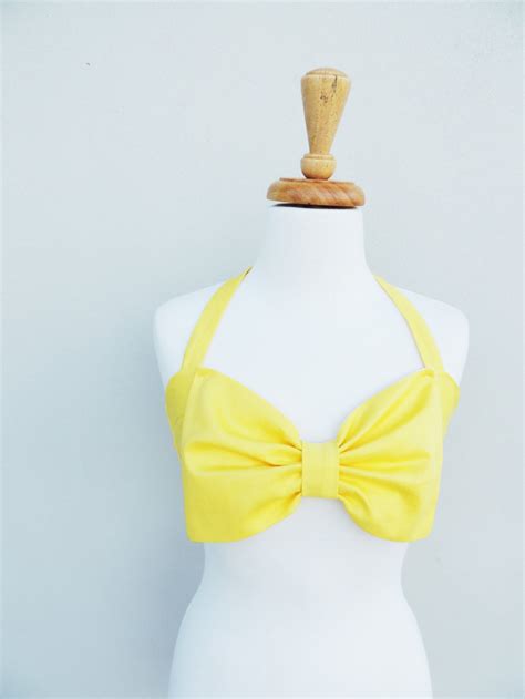 Sunshine Bow Bandeau Bikini Style Top Navy Blue And White Polka Dot Panties Diva Halter Neck Top