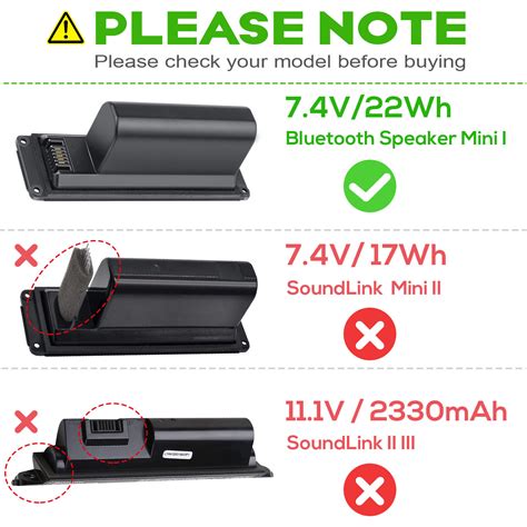 22Wh Battery For Bose SOUNDLINK Mini I One Speaker 061385 061386 063287