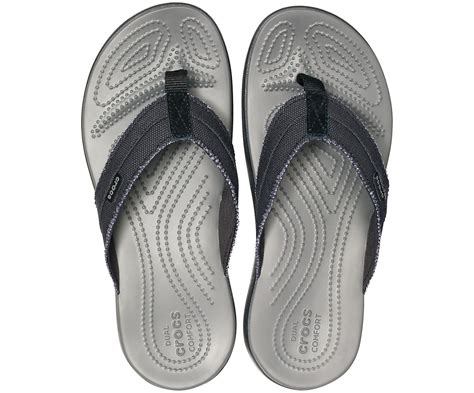 Crocsmens Santa Cruz Canvas Flip Flops Thongs Comfortable Black