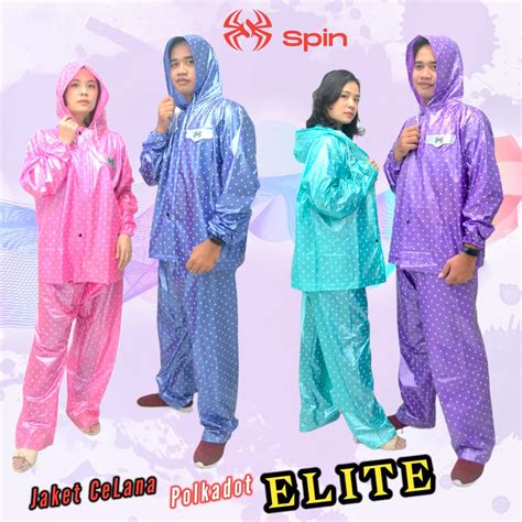 Jual JAS HUJAN STELAN DEWASA POLKADOT ELITE Shopee Indonesia