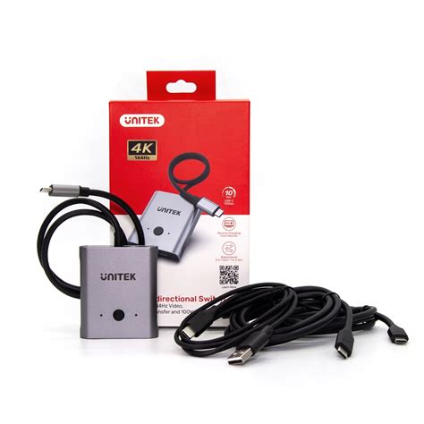 Unitek Dwukierunkowy Przełącznik Rozgałęźnik Adapter Usb C 4k 144hz Uhd