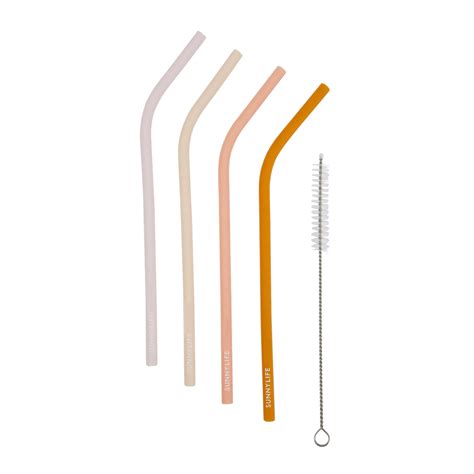 Sunnylife Reusable Silicone Straws Multi 4pk Leo And Bella