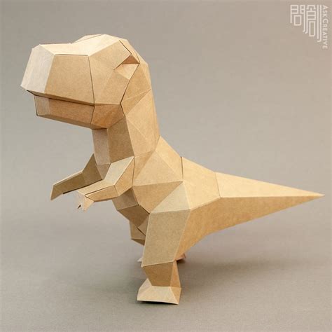 T Rex Paper Model Rex Paper Model Papercraft DIY Low Etsy