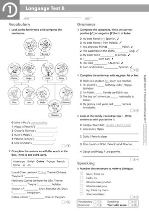 Eca Tests Language Test A English Class A Pearson Central