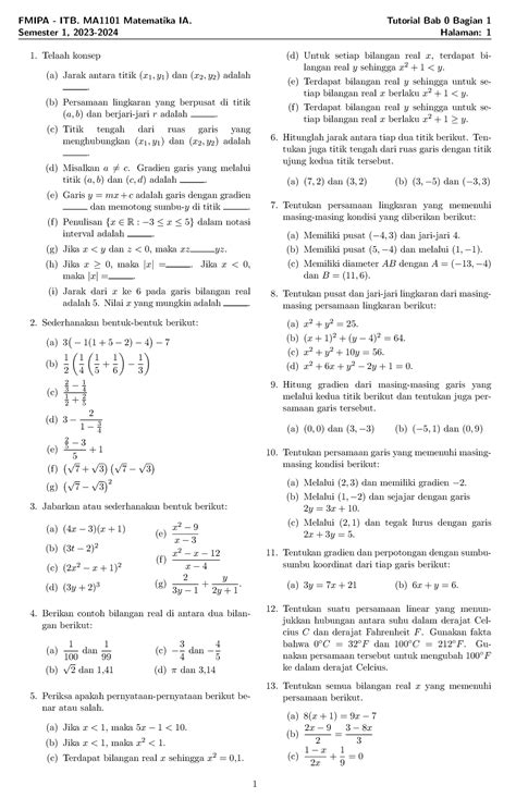 Tutorial Ma Bab Bagian Fmipa Itb Ma