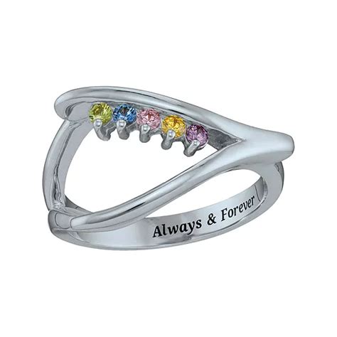 Personalized Birthstone Wishbone Ring Jcpenney