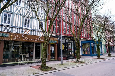 Rue De La Poterne View In Rouen Normandy France