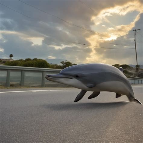 Premium AI Image | Beautiful dolphin in road ai generated