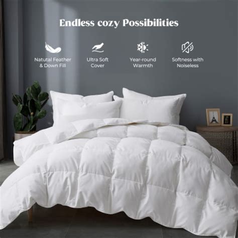 All Season White Goose Feather Down Comforter Duvet Insert Twin Kroger