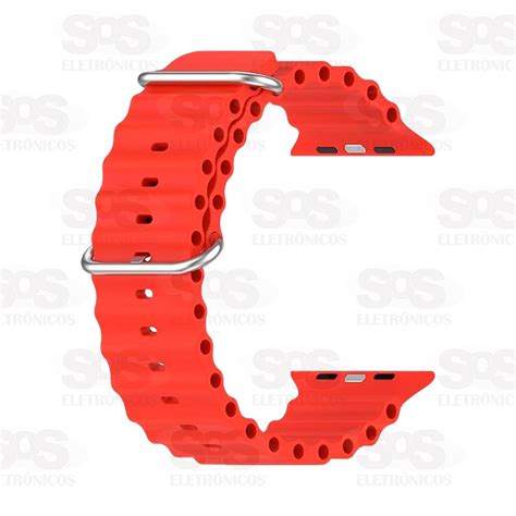 Pulseira Ondas De Silicone Smartwatch 42 44 45 49mm Cores Variadas