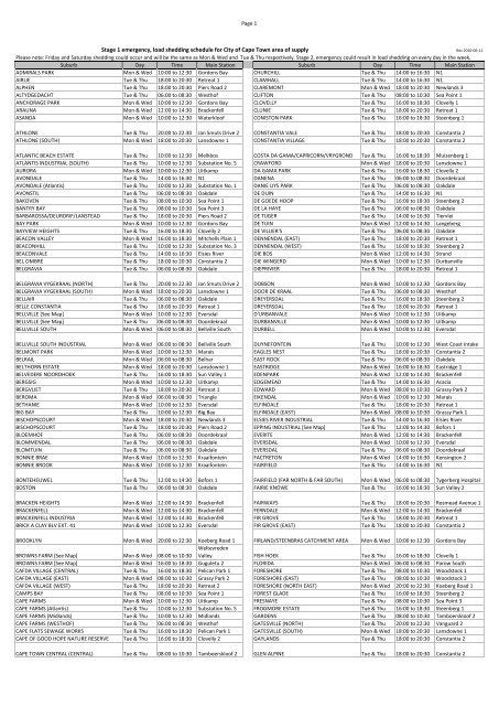 Load Shedding Today Mitchells Plain Selection Online