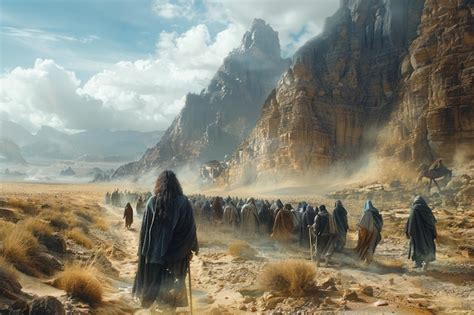 Premium Photo Moses Leads Jews Through Desert Biblical Journey To Promised Land In Sinai