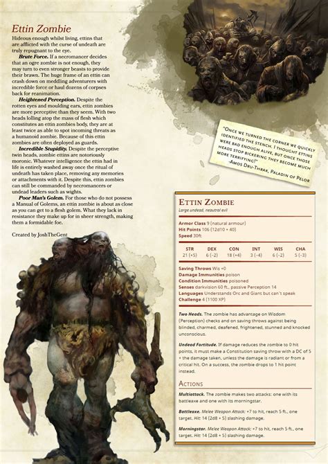 Dnd 5e Homebrew — Zombie Variants By Joshthegent D D Homebrew Dnd 5e